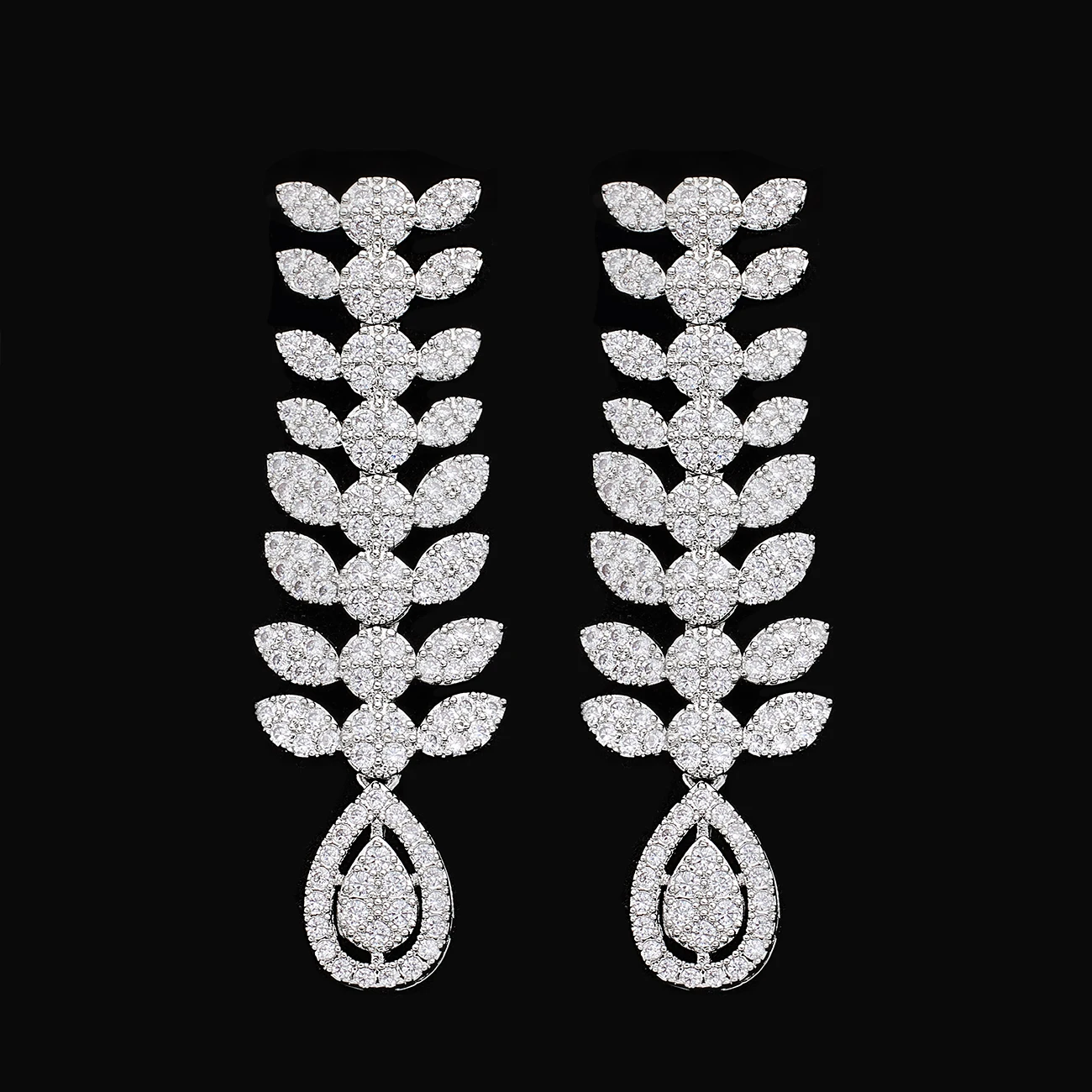 

Российское качество, циркониевый ювелирный набор из 4 предметов, роскошный свадебный комплект, элегантный женский крупный свадебный ювелирный набор: колье и серьги, свадебные комплекты