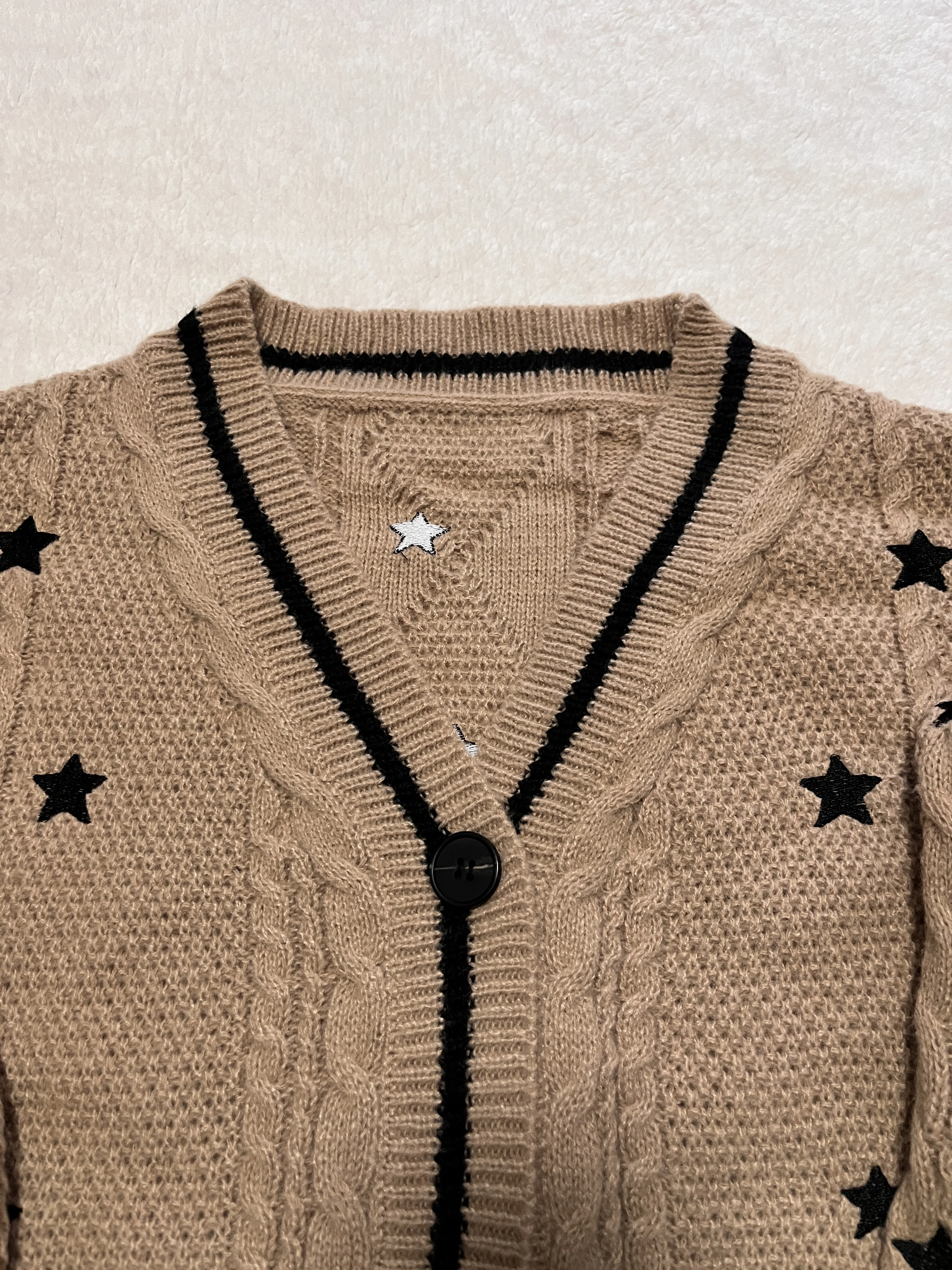 سترة TS Cardigans Fearless مع تطريز على شكل نجمة للنساء، سترة مريحة كبيرة الحجم للجنسين هدية عيد الحب تايلور