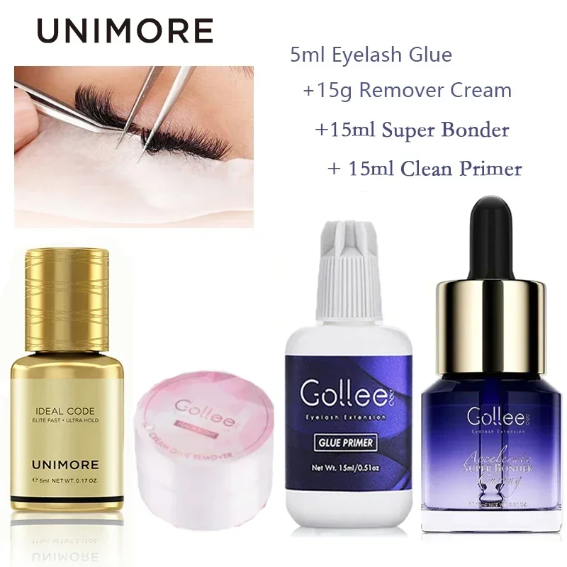 Gollee Super Bonder Eyelash Sealant Unimore 0.5S Quick-dry Professional Eyelash Extension Glue Eyelash Cleaning Primer Remover