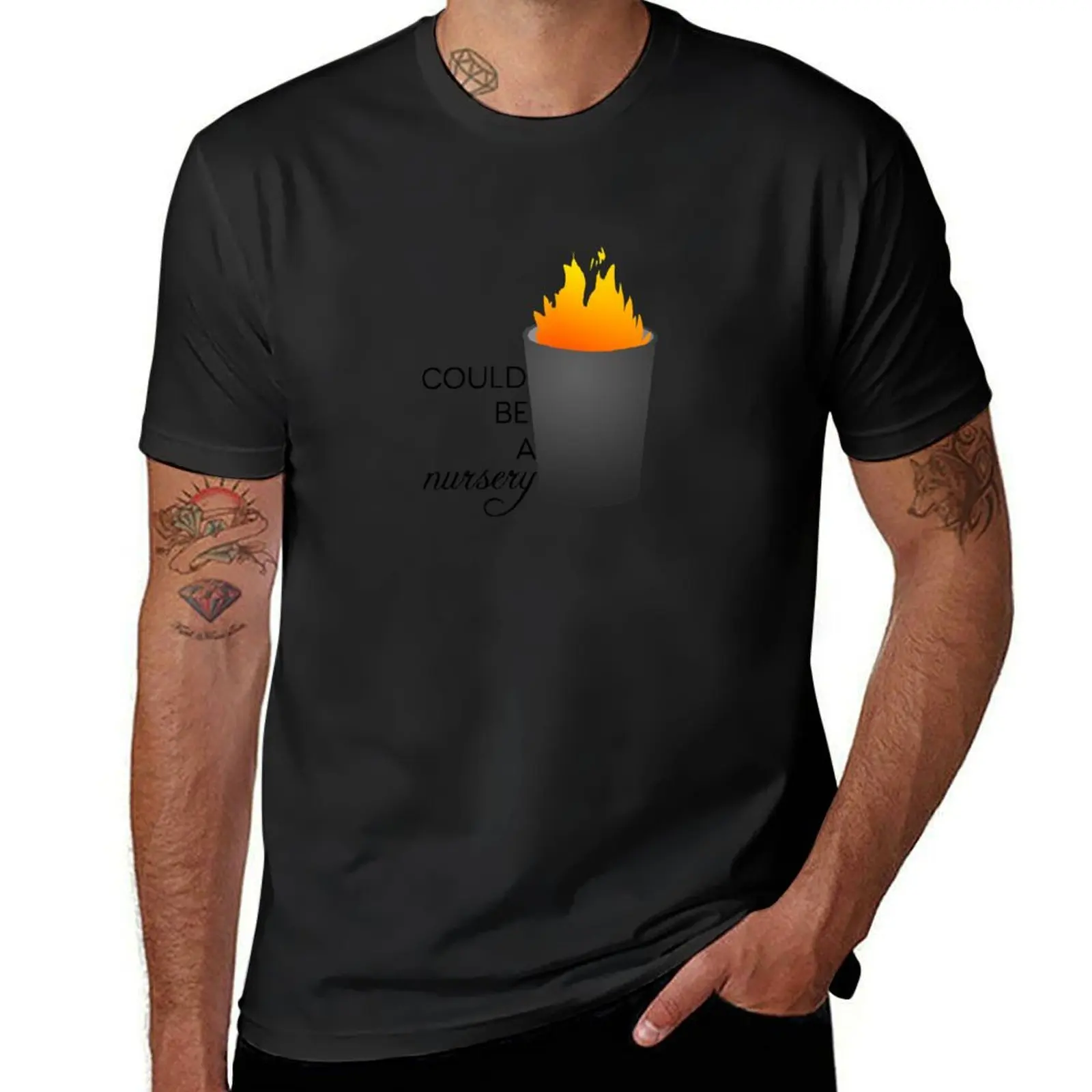 this is an on-fire garbage can......,.. T-Shirt funnys for a boy mens big and tall t shirts