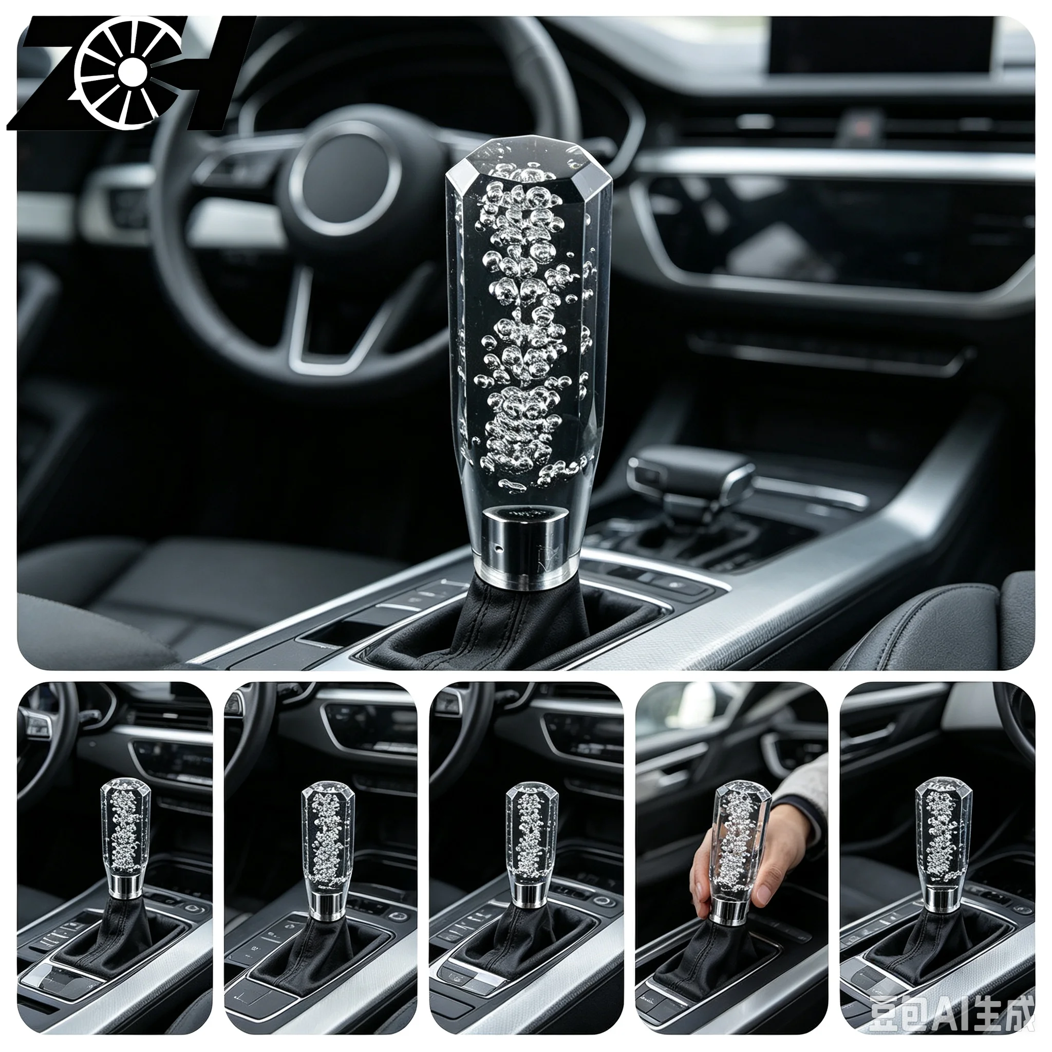 Universal Octagon Crystal Manual Bubble Gear Stick Shift Shift Knob 150mm MT Fit For Honda Toyota Nissan Mitsubishi Ford