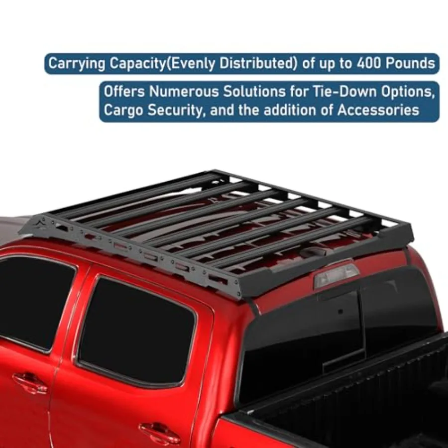 سلة البضائع ذات الرف العلوي من تاكوما متوافقة مع 20052023 2nd 3rd Gen Tacoma Double Cab OffRoad Crossbars Luggage Stora #4