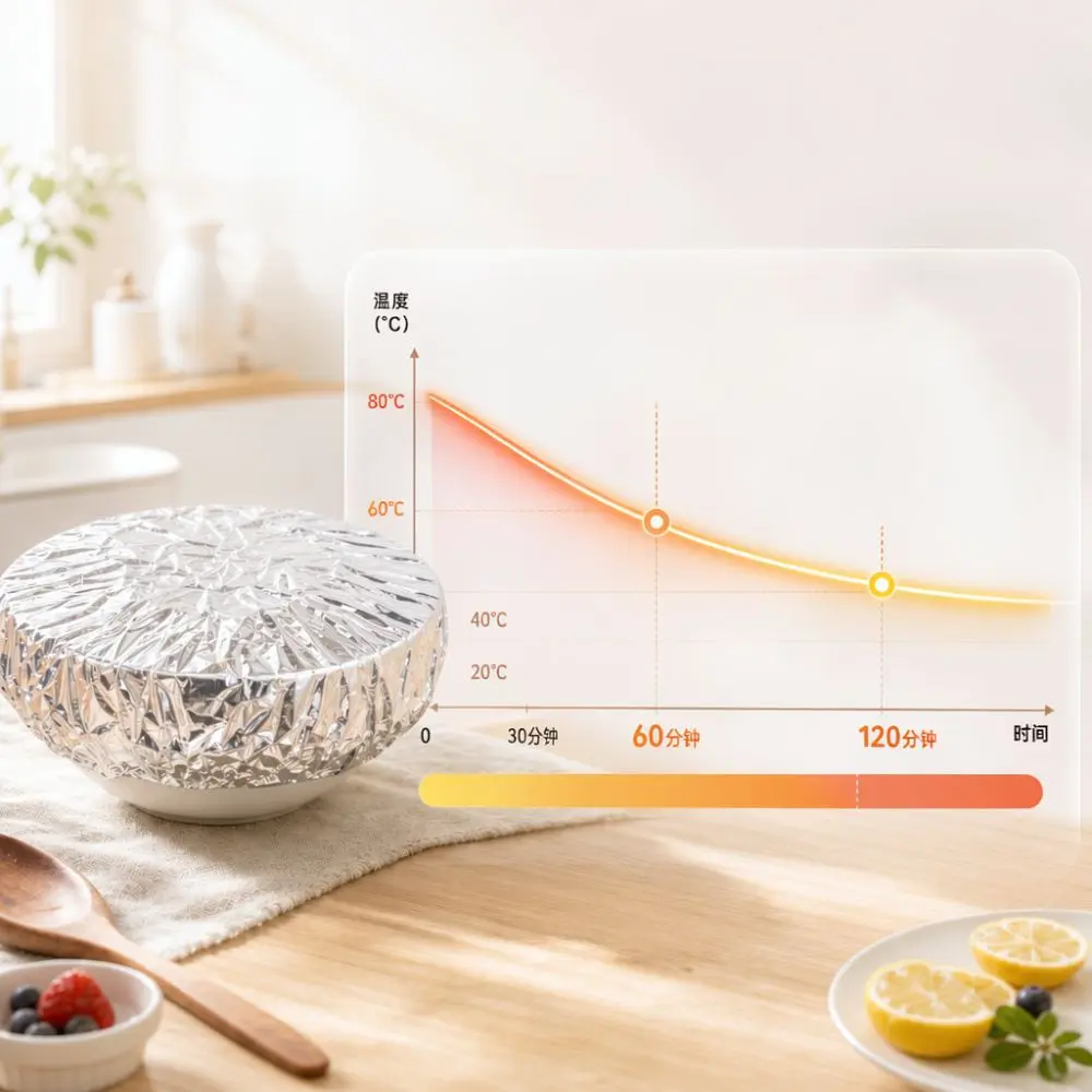 Kitchen Food Cover Aluminum Foil Thermal Insulation Film Keep Warm Dish Plate Protector Utility Dining Tableware Wrap Tool