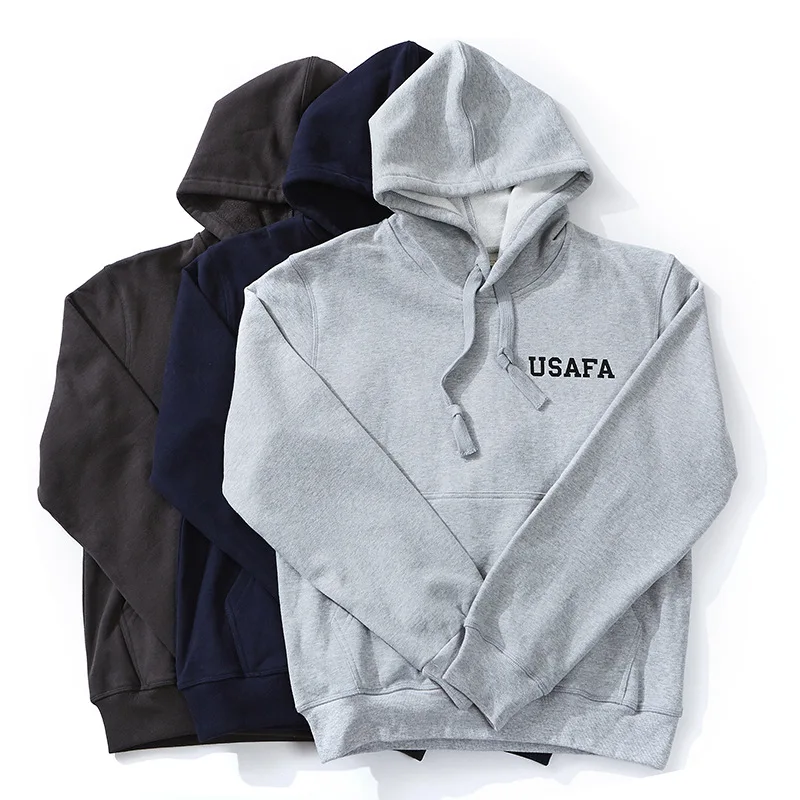 

Thiened Pure Cotton Hoodie Sweatirt ex Casual Sportswear Fce Lined Hooded Sweater Retro Japanese Sle Streetwear