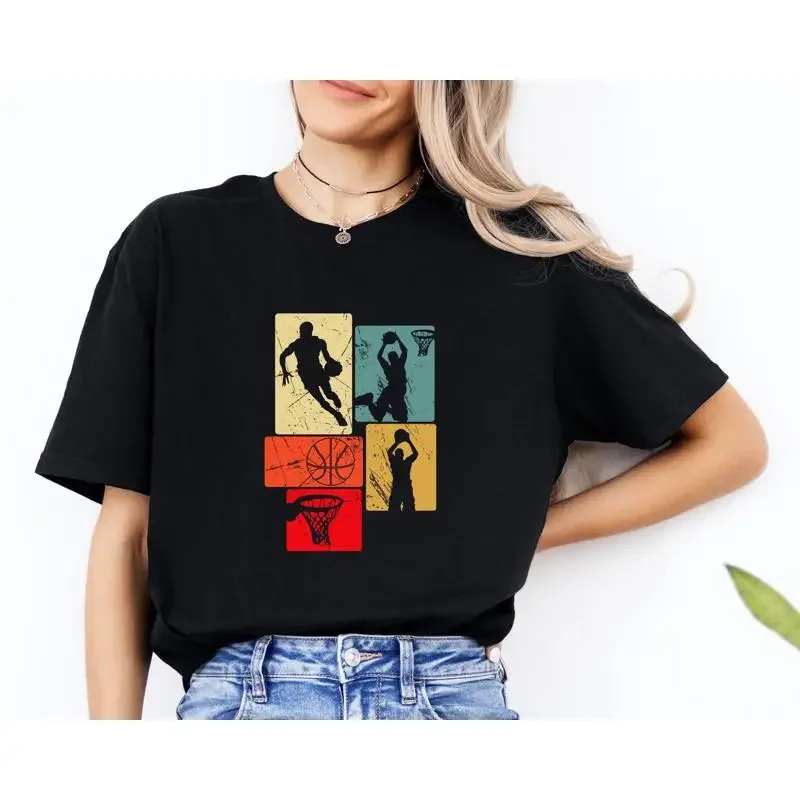 Retro Basketball T Shirt Basketballs Game Day Women'S For Her Unisex