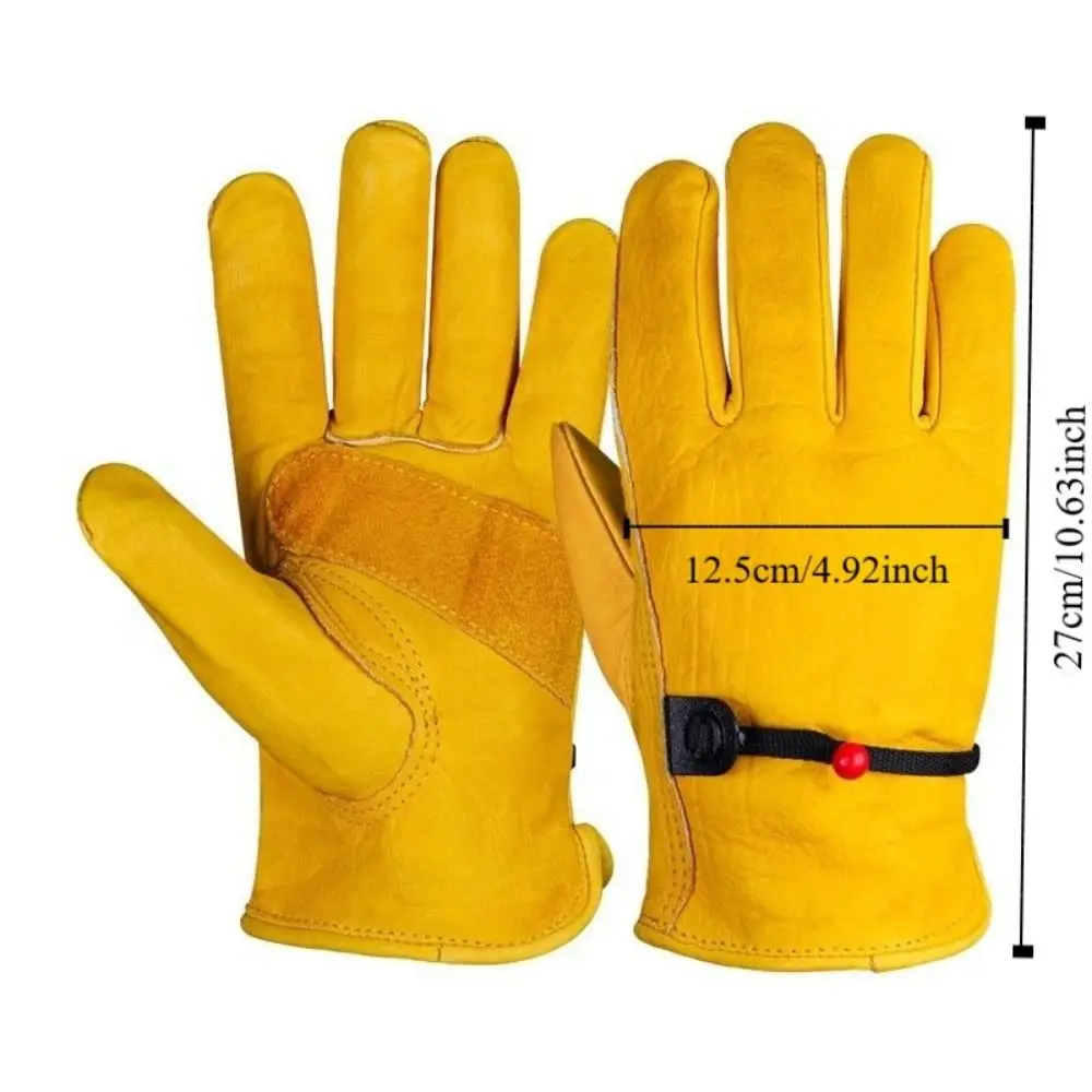 With Adjustable Wrist Rope Outdoor Work Gloves Wear-resistant Heat Resistant Welding Gloves Durable Gauntlets