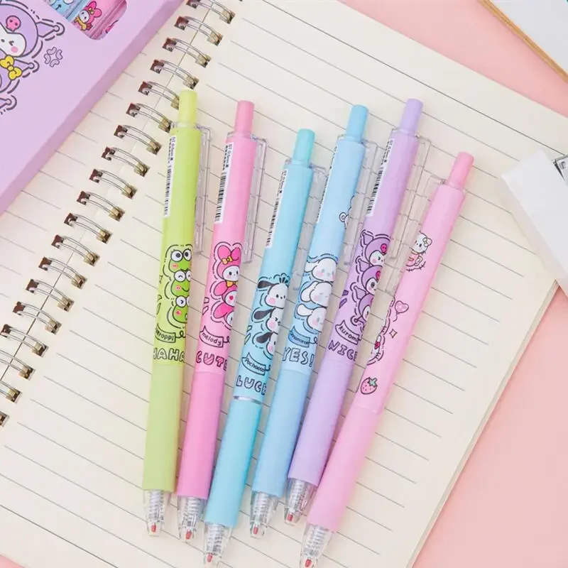 Miniso Sanrio Kuromi Boxed Neutral Pen Cute Cartoon Pressing The Pen Office Supplies School Supplies Girl&Child Holiday Gifts