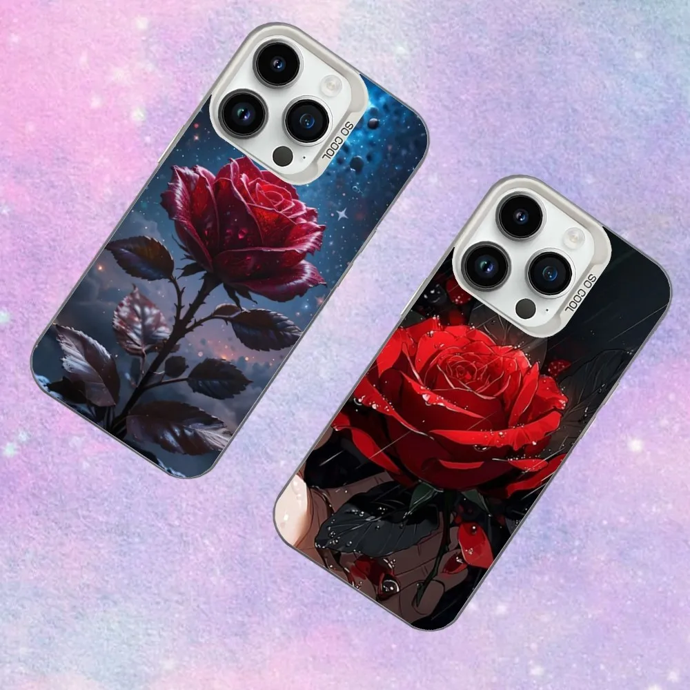 

Roses Painting Phone Case For iPhone 16,15,14,13,12,11,Mini,Pro,SE,MAX White Matte Shockproof Cover