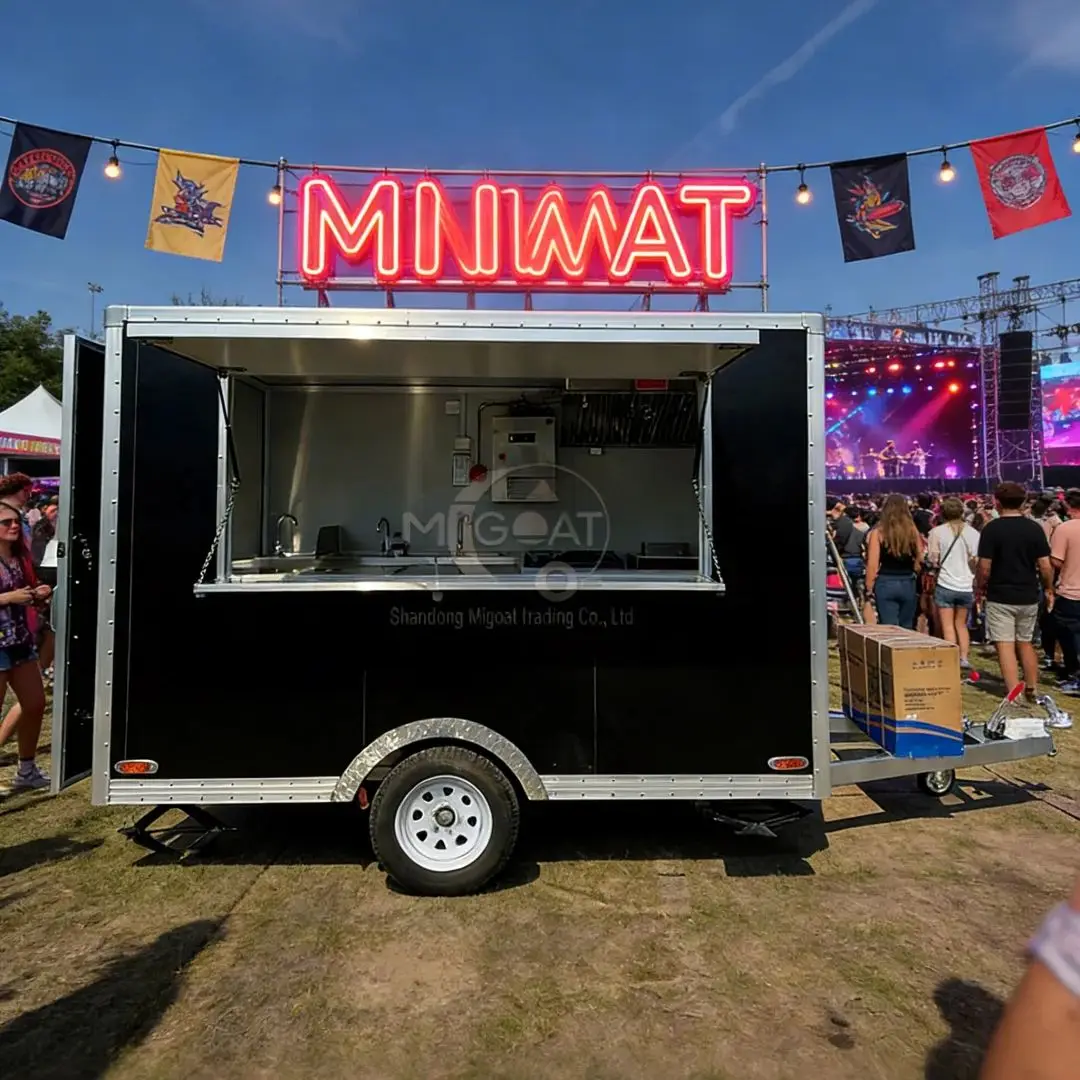 

Mobile Kitchen Truck Concession Food Trailer with Sink And Counter for Street Vending Business