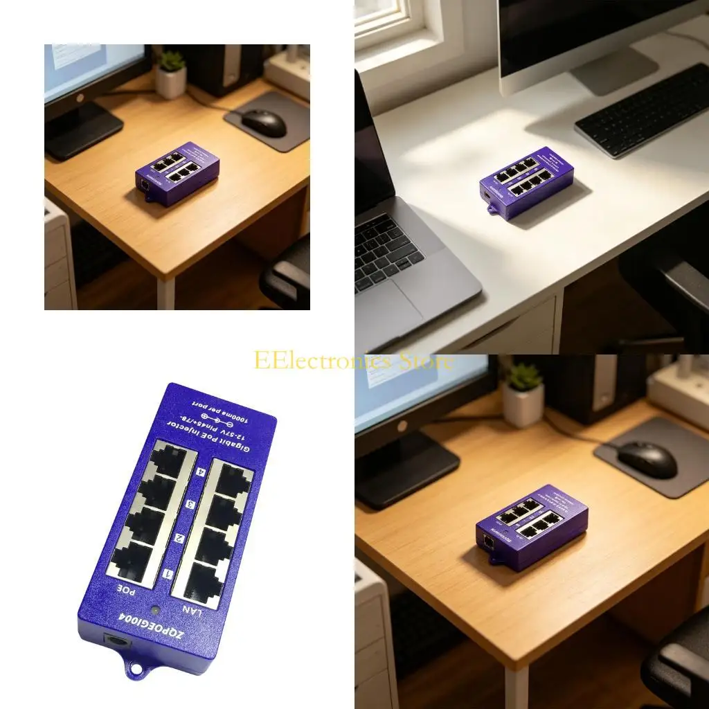 B03C 4 Port POE B Mode Power Over Ethernet Splitter For Home Security And Business Networking Applications