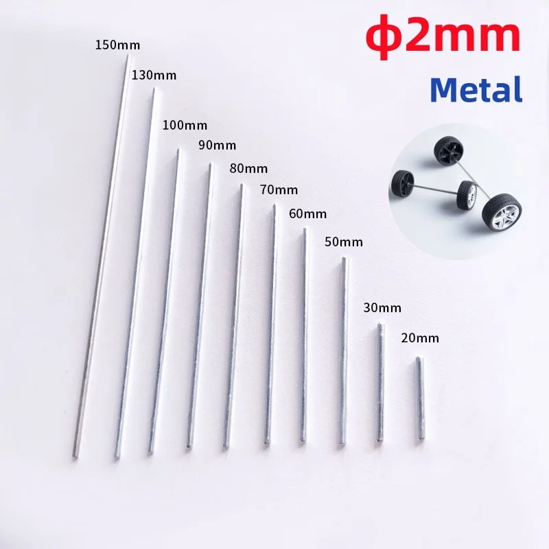 φ2mm Iron Axle Round Solid Metal Bar Rod Model Axles For Various RC Car Lengths 10~150mm
