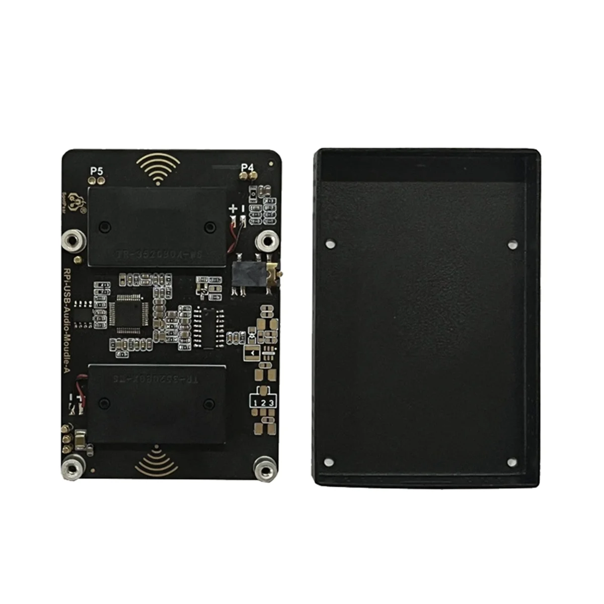 Efficient USB Audio Sound Card Module HAT with Case for Raspberry Pi 4B