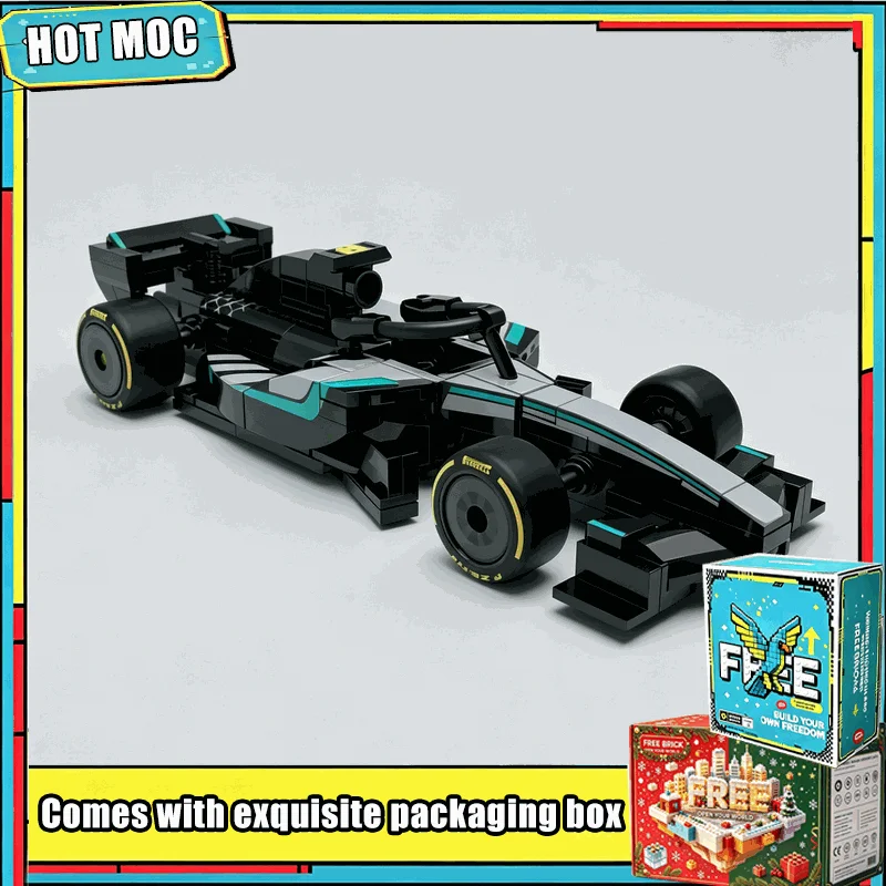 166 PCS MOC Red Blacks Form Racing Car Model Building Blocks DIY Assembly Educational Creative Collection Home Display Gifts