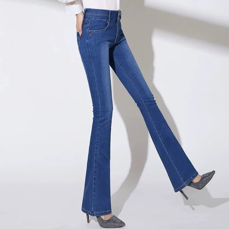 

Casual Vaqueros Stretch Cowboy Trousers Oversized Slim Flare Denim Pants Women Streetwear High Waist Pantalones Skinny Jeans