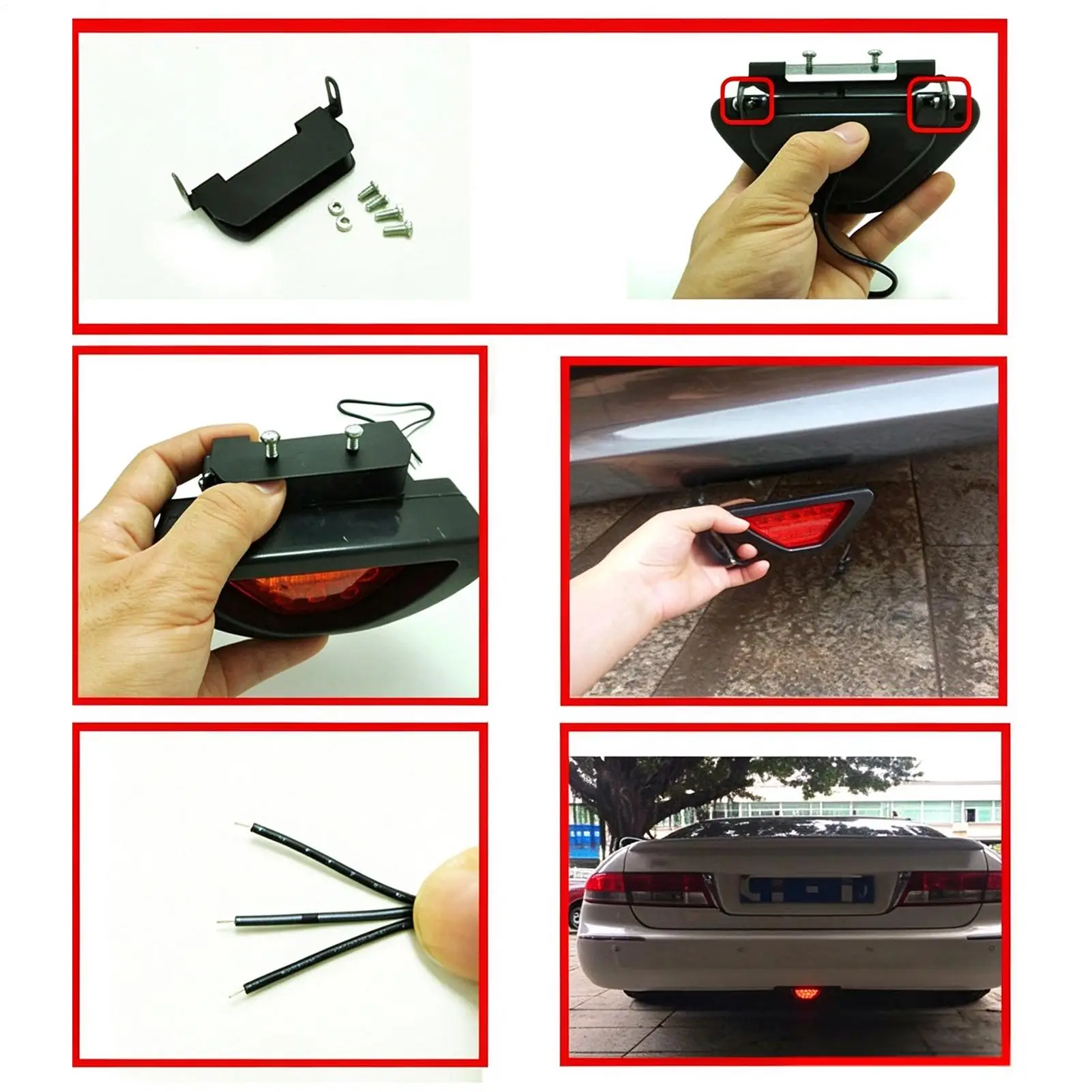 Brake Light Replacement High Brightness Weatherproof Triangular Rear Lamps Automotive Safety Brake Tail Light For Garage Highway