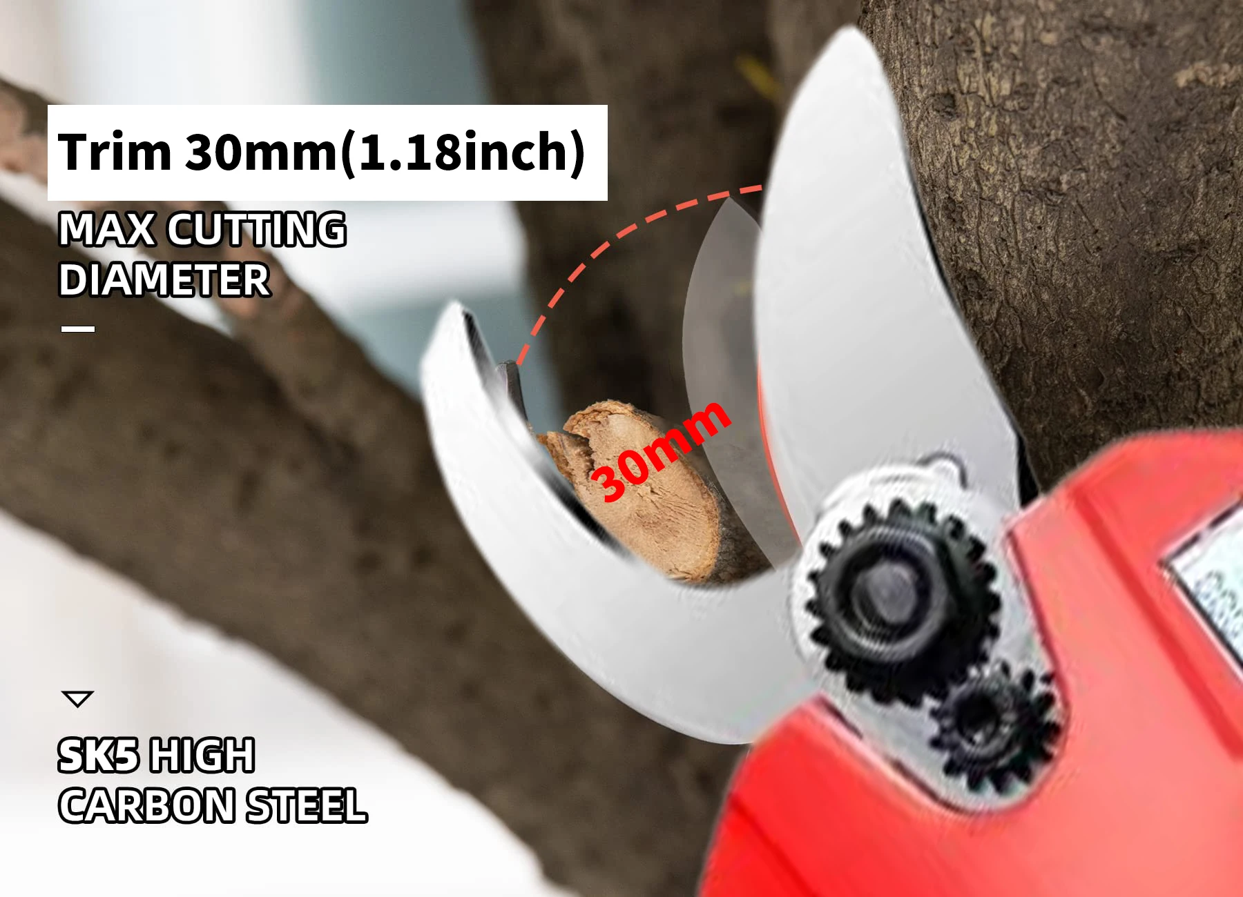 Cordless pruning scissors, electric pruning machine, with 6.6 foot (2 meter) high extension rod, can be equipped with an electri