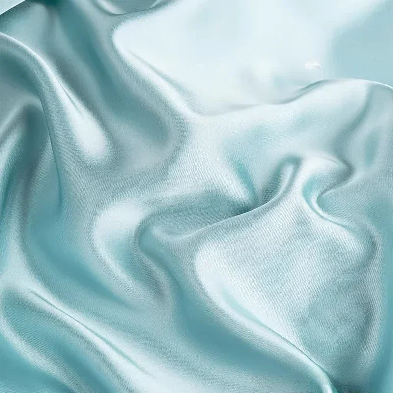 Сине-зеленая глянцевая мягкая атласная ткань, пришитая и играющая с официальными платьями, платья-бретельки, дышащая и гладкая ткань