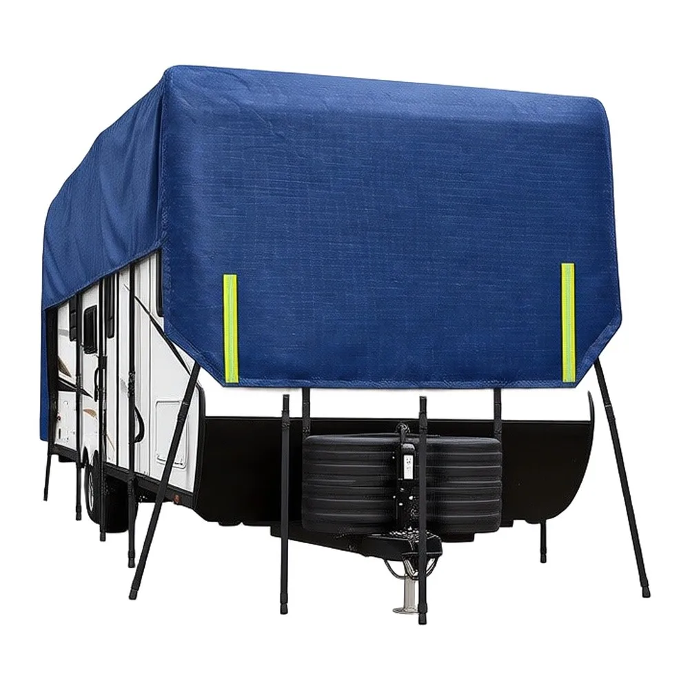 Grid Fabric Roof Cover for RVs and Travel Trailers Designed to Fit Standard Roof Sizes for Outdoor Parking for protection