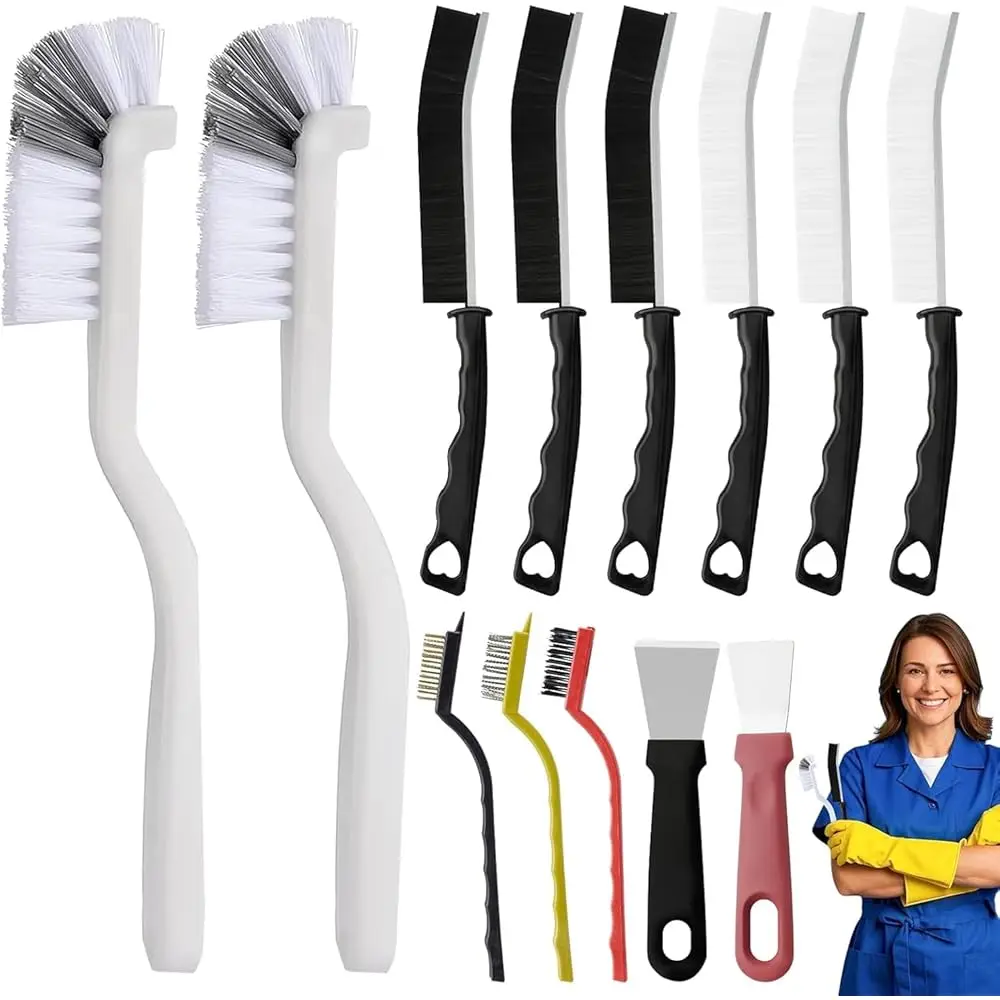 

Набор из 13 щеток для чистки труднодоступных мест, многофункциональные чистящие инструменты, щетки с жесткой щетиной для уборки кухни и ванной комнаты