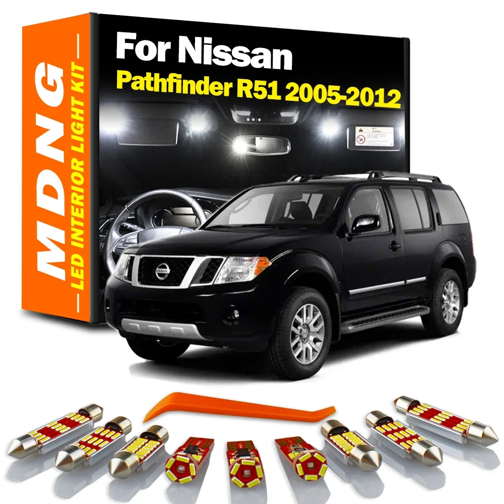 

MDNG 15 шт. автомобильные аксессуары для Nissan Pathfinder R51 2005-2009 2010 2011 лампы для внутреннего чтения багажника