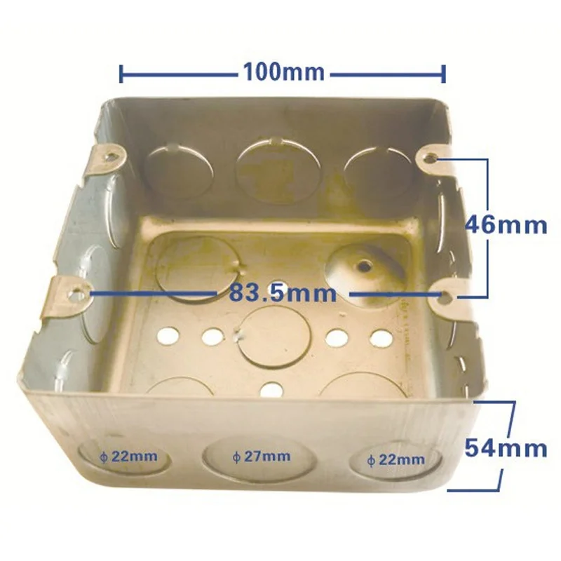 4x4Inch Galvanized Iron Bottom Box Dual Position Junction Box For For American Standard Electrical Wiring Installation Home Gar