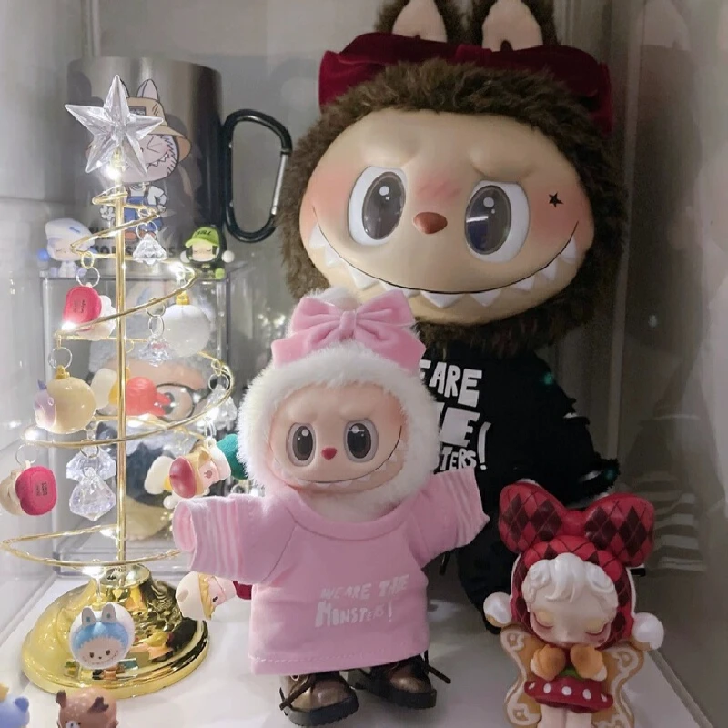 ل Labubu الفينيل ملابس الطفل 17 سنتيمتر قلادة الجلوس سلسلة حفلة سلسلة الأصلي عيد الحب نفس النمط مجموعة طفل كبير #2