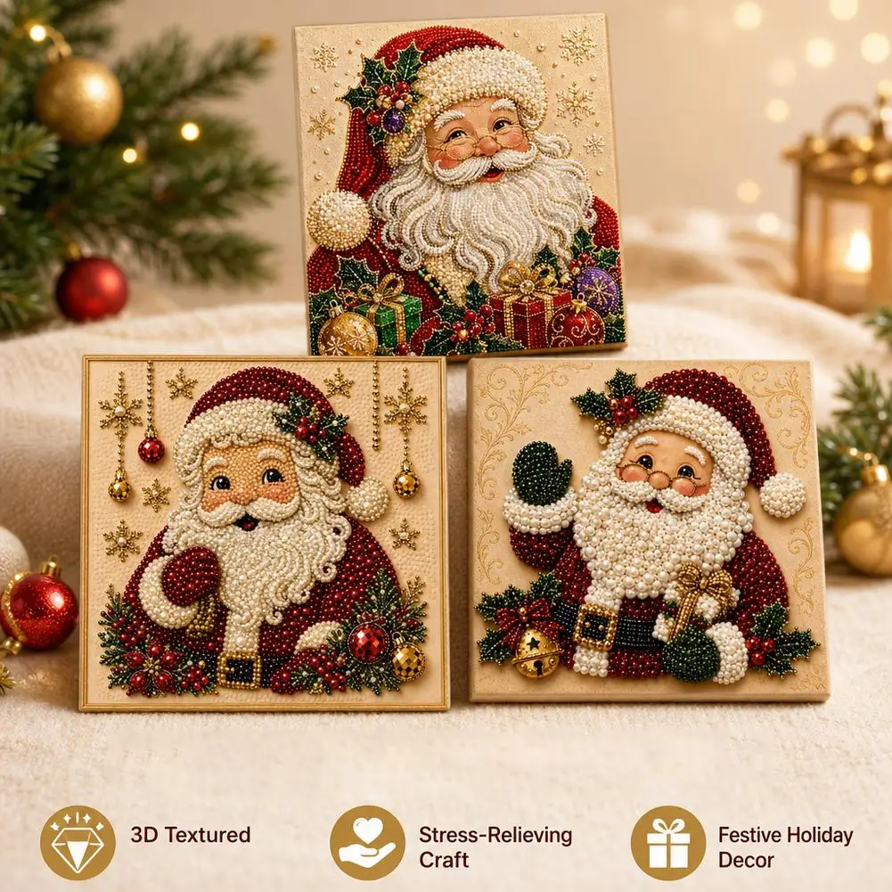 DIY Weihnachts-Perlenkunst-Sets 20x20cm Diamantmalerei Weihnachts-Perlenkunst-Set Weihnachtsmann Elch Auto DIY Dekorationsmalerei 2026 – Detail 14