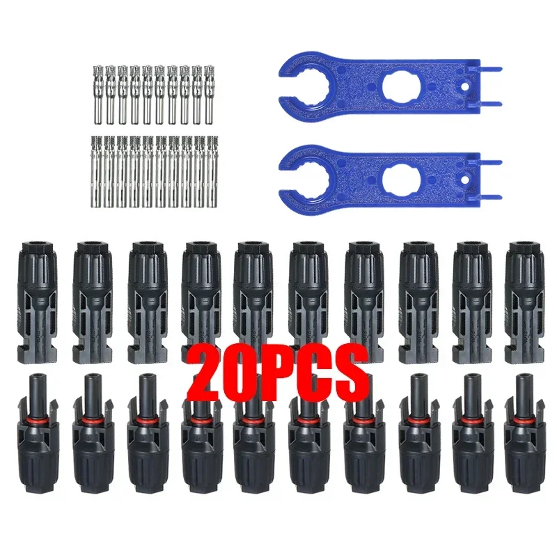 10/20/60/100PCS fotovoltaïsche connectoren, zonne-kabelconnectoren, IP67 waterdichte adapters, DC1000V/30A gebruikt voor 2,5/4/6mm2 kabels
