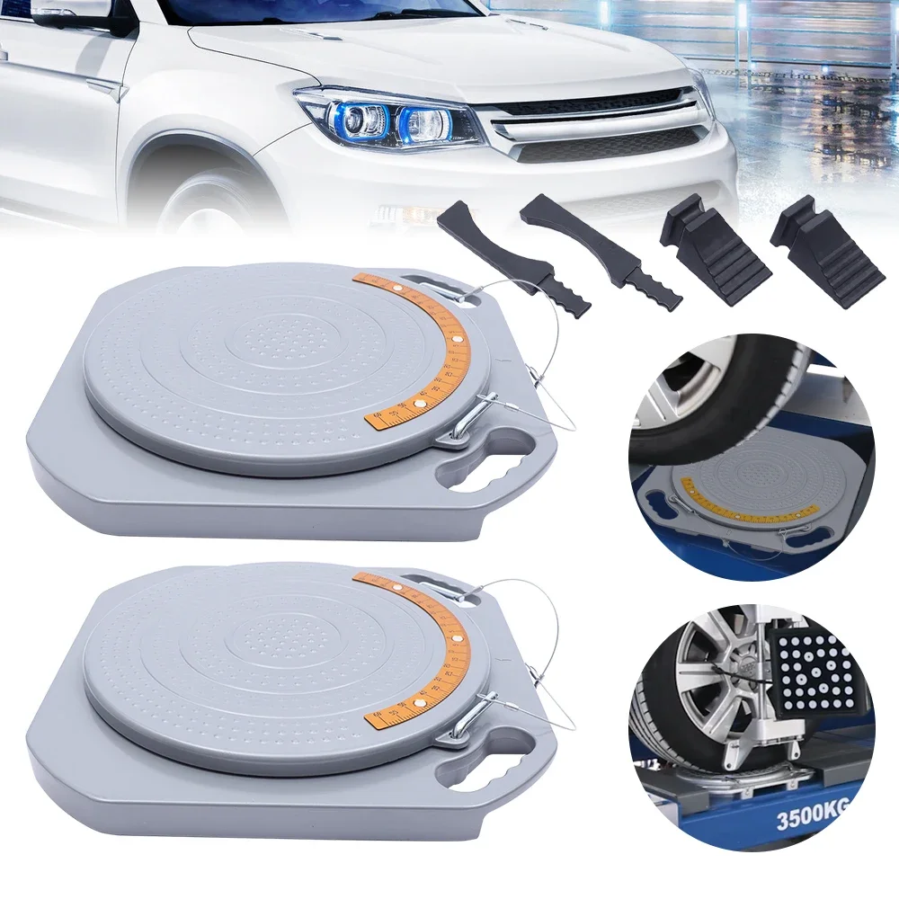 2PCS Car Truck Front End Wheel Alignment Turn Plate Wheel Alignment Turntable Turn Plates Wheel Alignment Tool