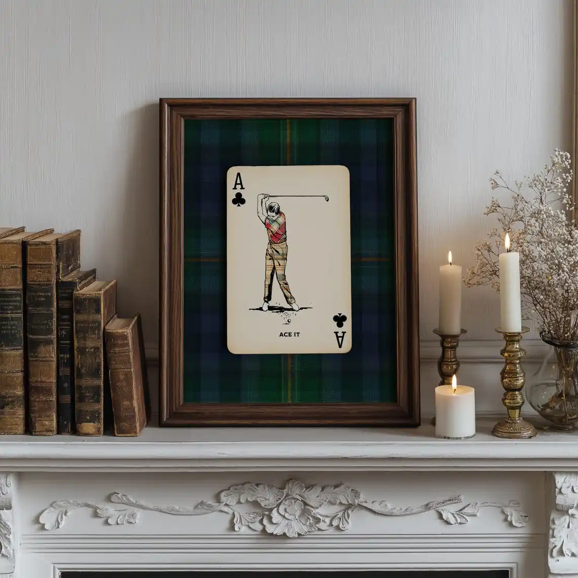 Golf Canvas Print Poster Playing Card Wall Art Vintage Country Club Decor Preppy Masculine Office Furnishing Golfer Grandpa G