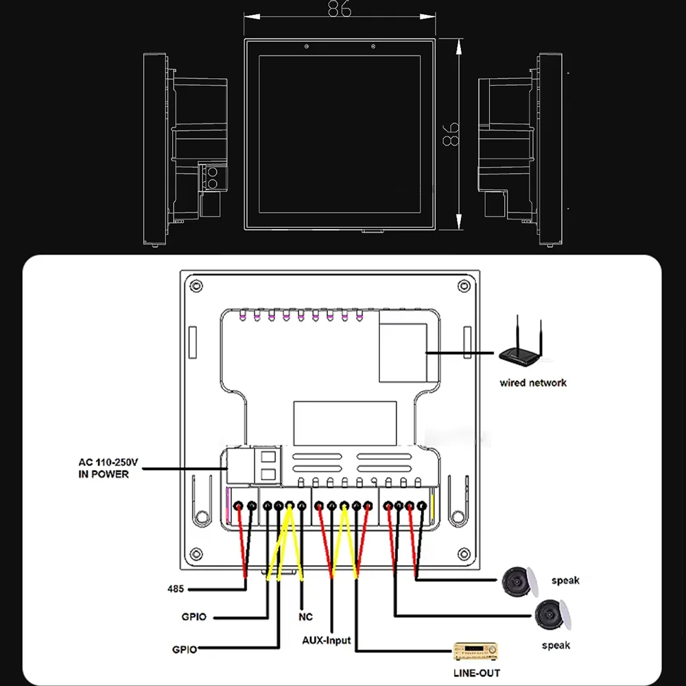 Jianshu Tuya Smart Life Control Panel, panneau de commande, Smart Home, écran tactile intelligent, centre de contrôle, Wi-Fi, Bluetooth, Zigbee, Domotique et commande vocale, création scènes, application