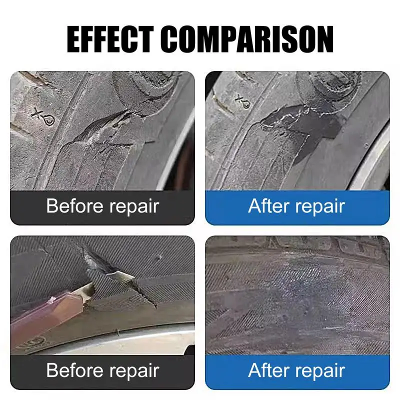 30g Car Tire Repair Adhesive Tire Wall Damage Rubber Bonding Glue Sidewall Puncture Tire Repair Kits For Tire Cracks Repair