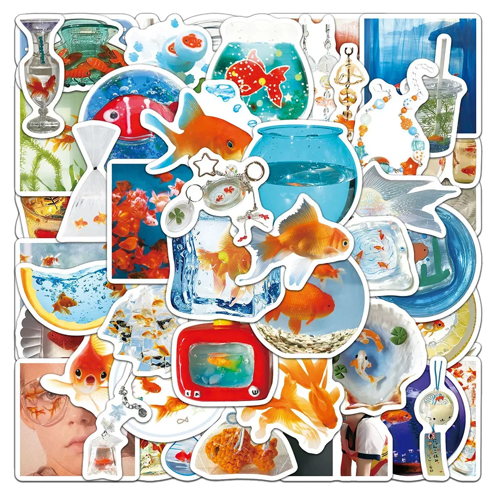 10/30/50PCS Retro Ins Stil Goldfisch Aufkleber DIY Telefon Laptop Skateboard VintageGraffiti Aufkleber Spaß für Kinder Spielzeug Geschenke
