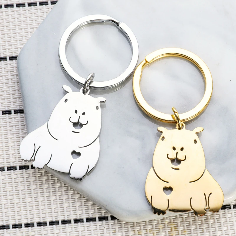 Cute Cartoon Animal Keychain Couple Lovers Keyring Lovely Pendant Key Chain Gift