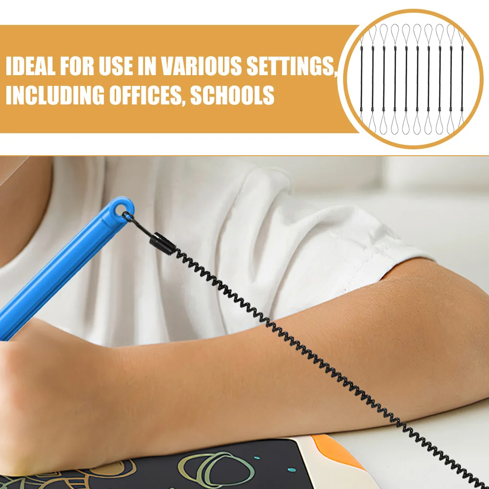 10 Stück elastisches Stift-Lanyard, Anti-Verlust, einziehbarer Riemen, Kunststoff-Halteband für Tablet-Stylus, Zeichenstift, elastisches Lanyard