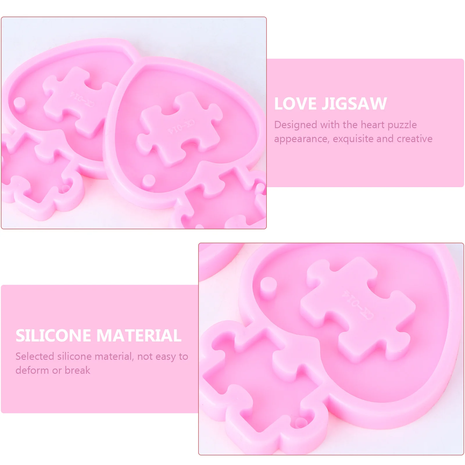 

2Pcs DIY Heart Puzzle Silicone Mold Keychain Craft Tool Pendant Mold for Custom Keychain Making DIY Craft Accessory