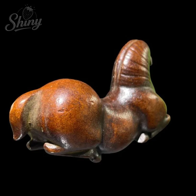 الرجعية الصلبة البرونزية الصينية تانغ سلالة الحصان زودياك تمثال حامل قلم ومسطرة