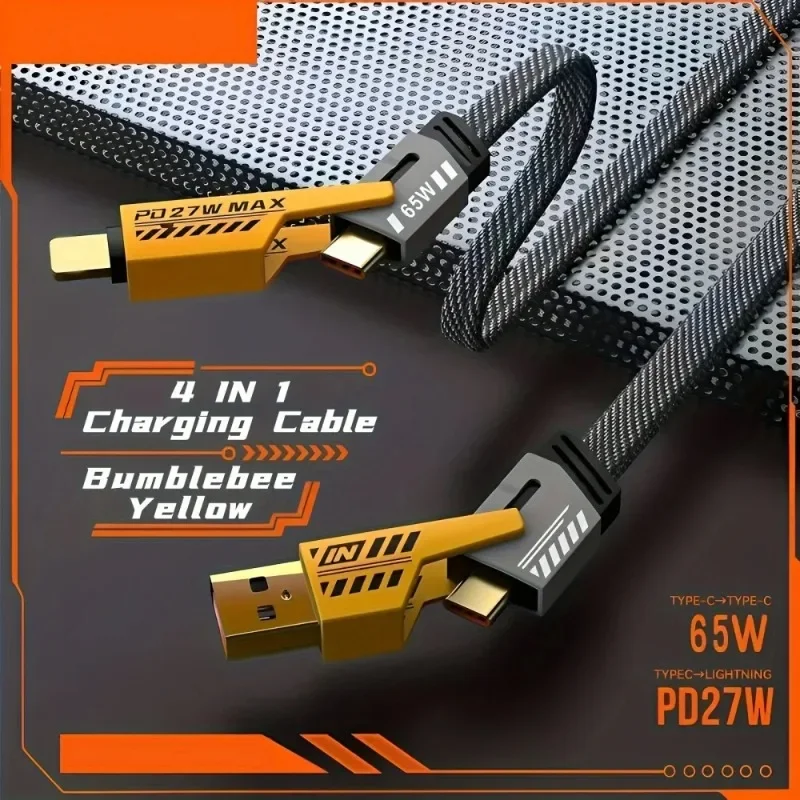 Multifunctional 4in1 USB Type C 65W PD Fast Charging Cable Data Wire For  Fast Charger Data Cord image 2