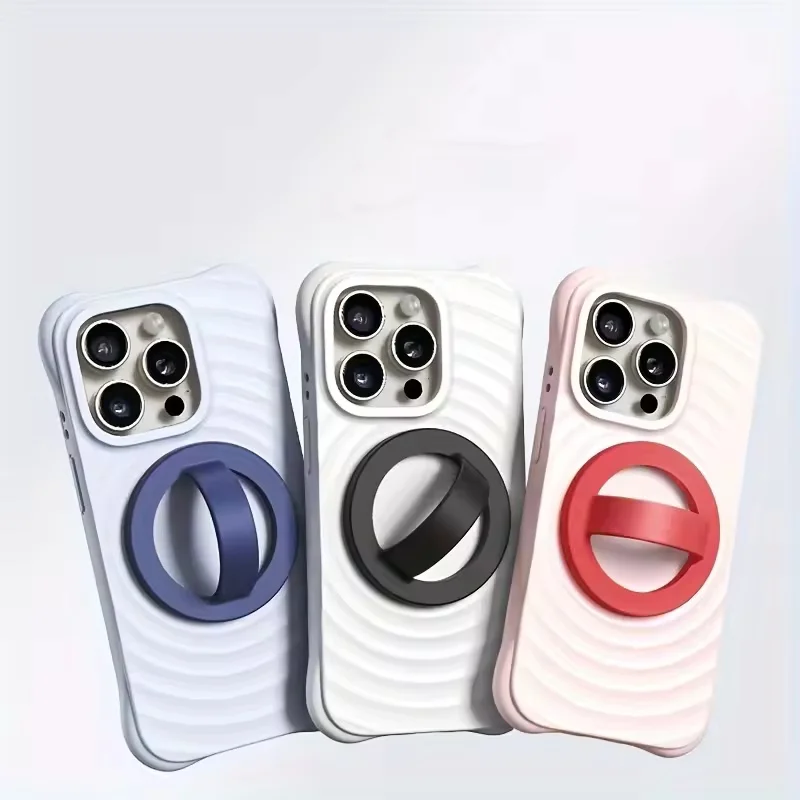 Correa magnética de silicona suave para dedo, soporte de anillo para teléfono, soporte Universal para fundas de iPhone y Android, soporte de agarre de bucle seguro