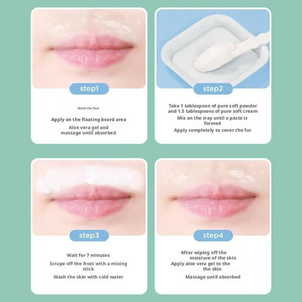 2025 أنثى الوجه اللحية تبييض وكلاء ترطيب يتلاشى اللحية الحاجب كريم مهدئ تليين كريم تبييض الوجه 1/3/5 قطعة #6