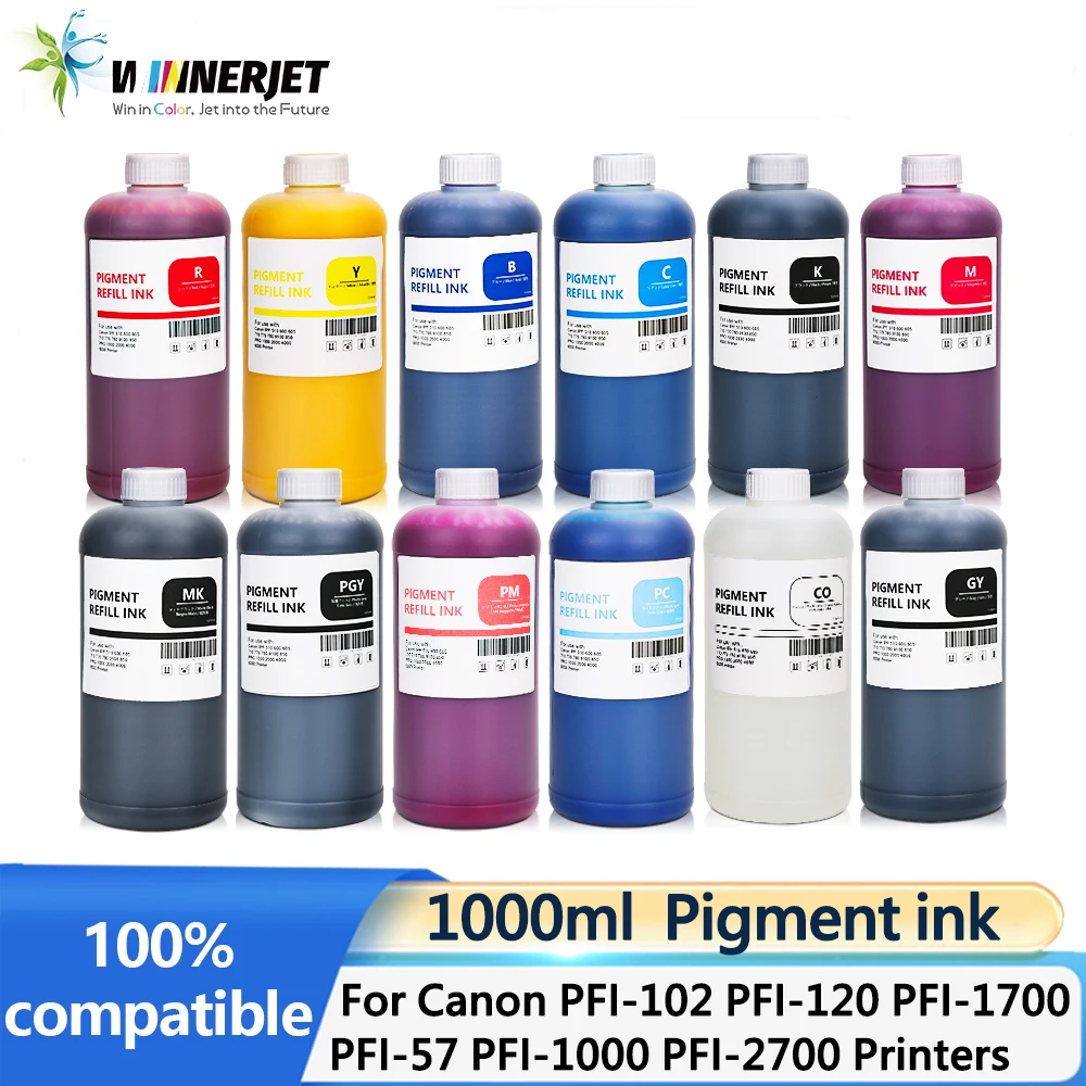 

1000 мл высококачественные пигментные чернила для принтера Canon PFI-102 PFI-120 PFI-106 PFI-206 PFI-1700 PFI-57 PFI-320 PFI-1000 PFI-2700