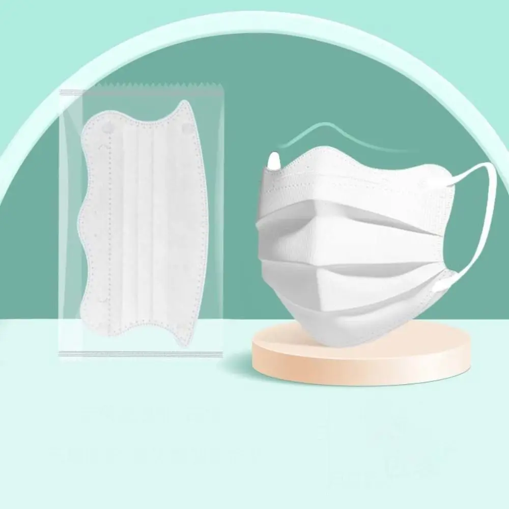 50pcs  Shaped Design Disposable Face Mask Breathable 3layer Morandi Color Protective Face Cover V-face Anti Dust Mask