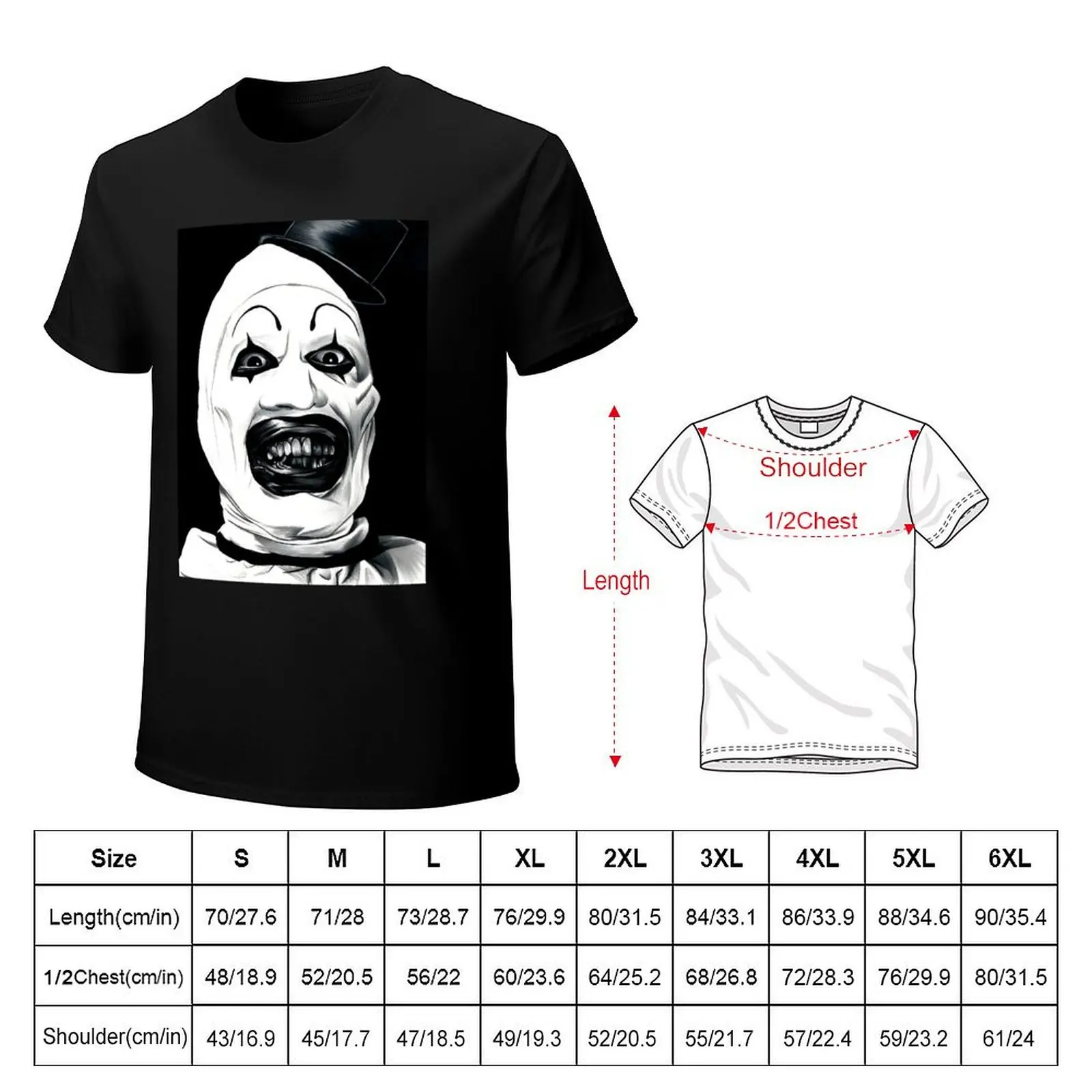 Art The Clown Terrifier T-Shirt Simple Casual Short Sleeve Cotton T-Shirt