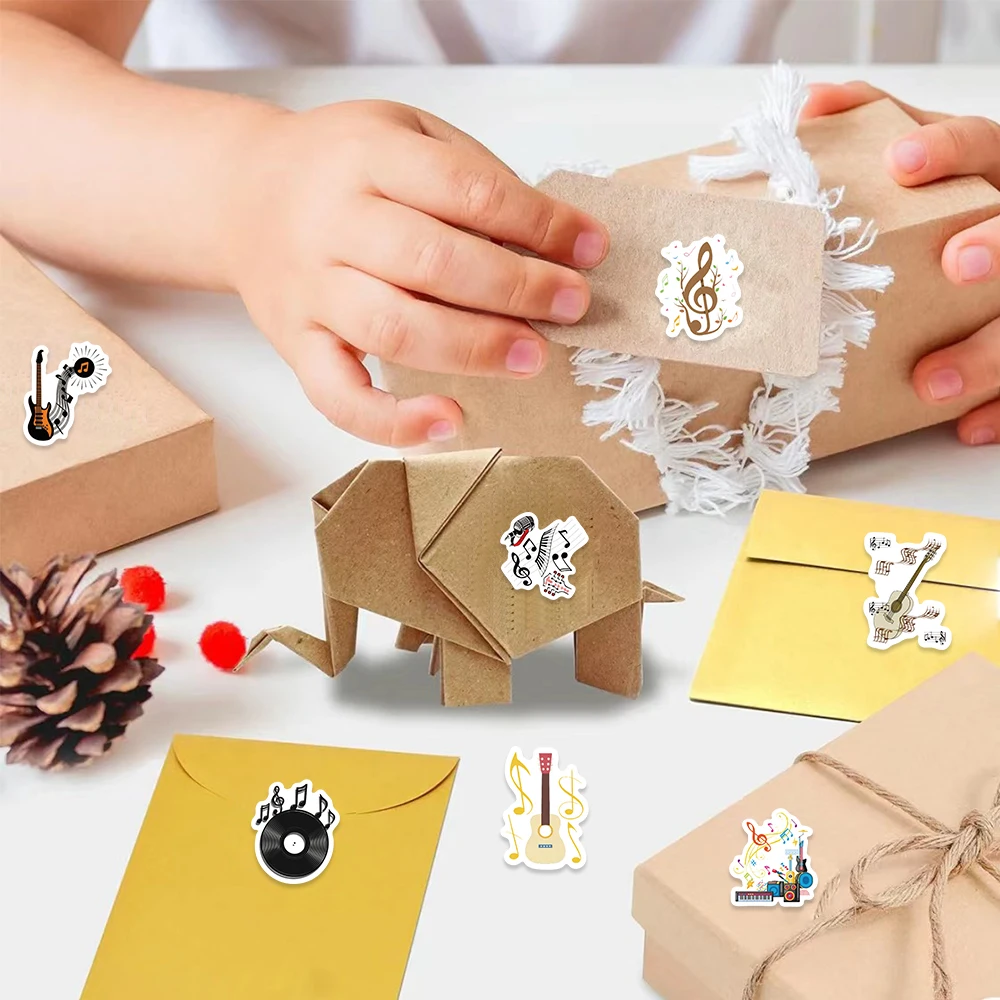 500pcs OSINE Music Vinyl Roll Stickers Roll Stickers for Parties Walls Scrapbooks Envelopes Birthday and Greeting Cards