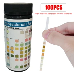 URS-10T 100Pcs Swimming Pool Water Quality Test Paper Pool SPA Hot Tub Urine Ketone Acid Alkali Test Strip