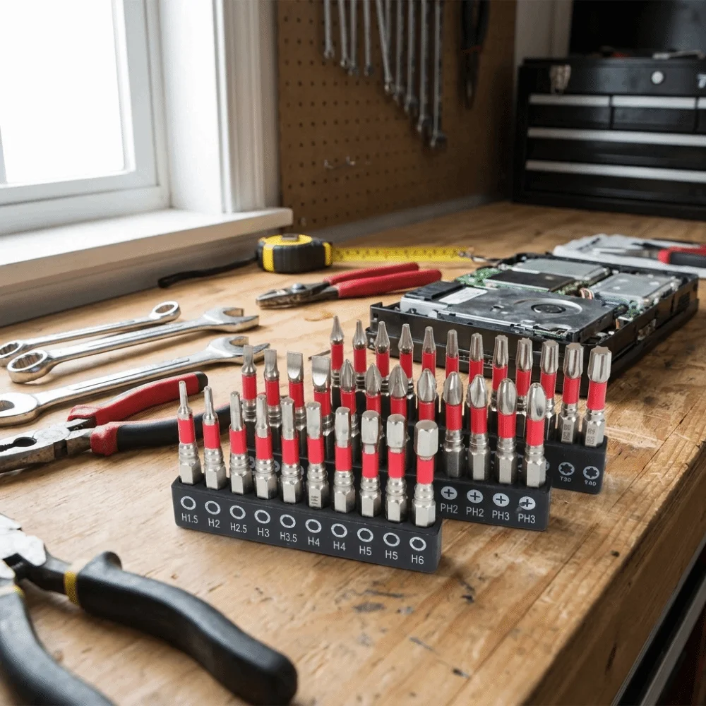 

10/12/34 pcs Non-Slip Magnetic Hex Screwdriver Bits 1/4" Hex Shank S2 Steel Deep Hole Drill Bits Magnetic High Hardness