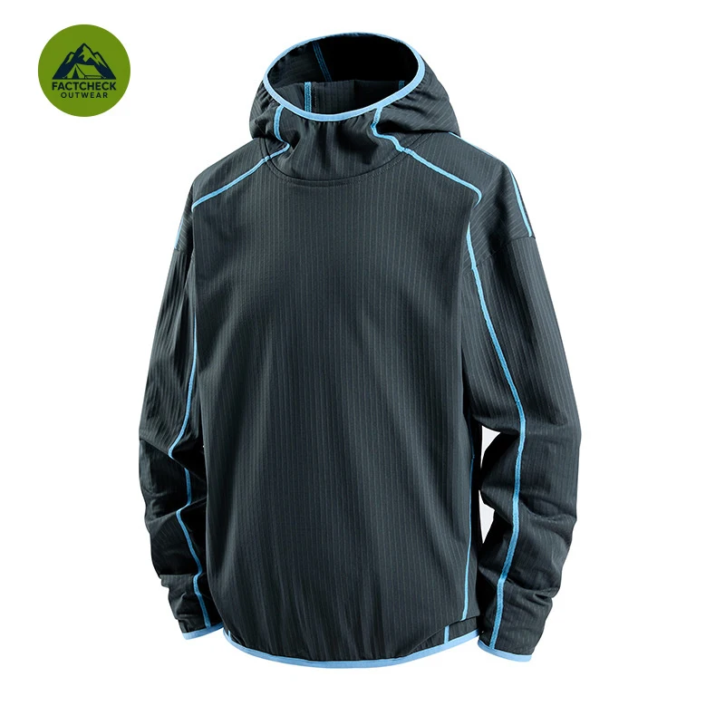 FACTCHECK Top Quality EU US Size Unisex Hooded T-shirt, 5A Antibacterial, Quick Dry Loose Color Block Long Sleeve Top