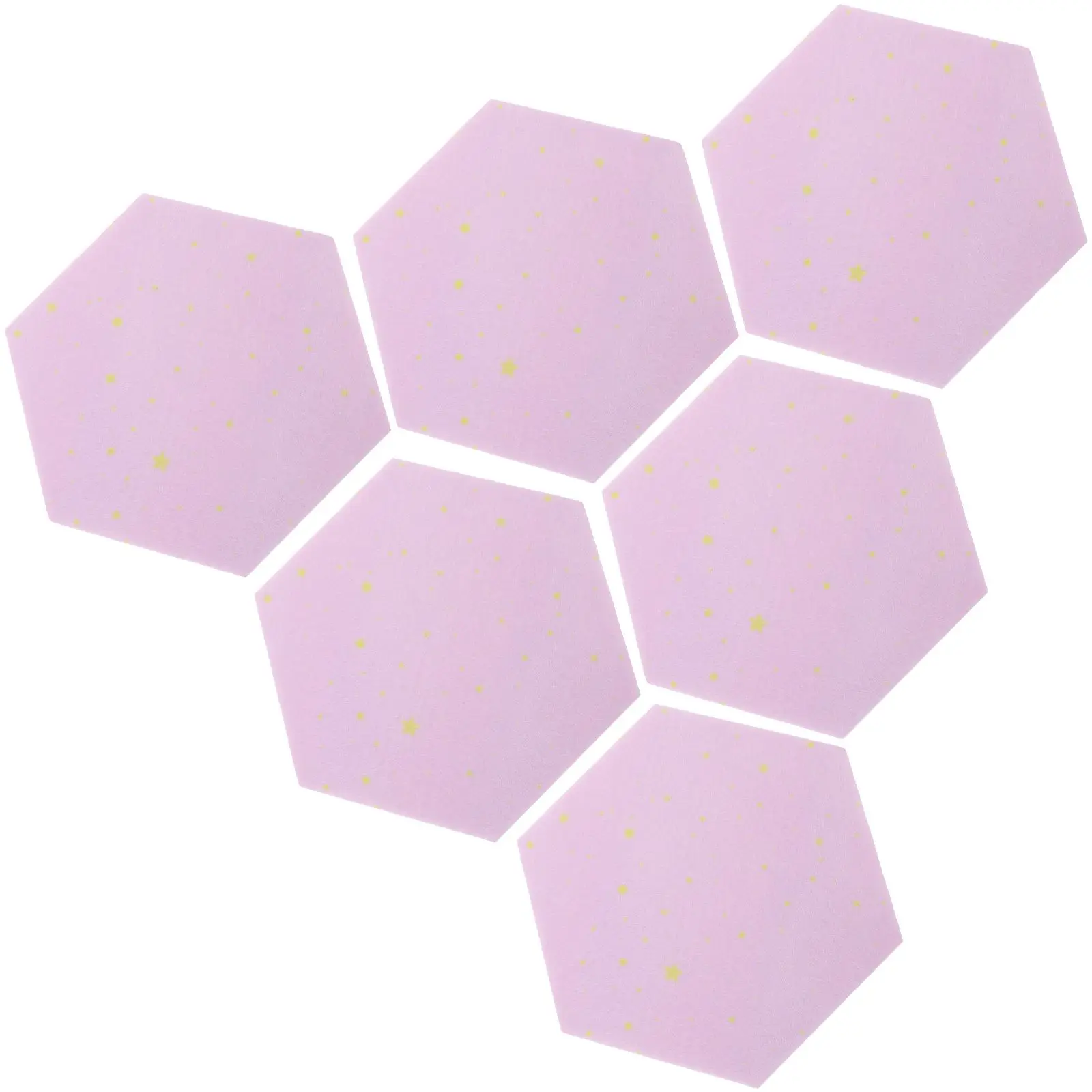 

6pcs Hexagon Felt Wall Stickers Decorative Memo Boards Home Office Classroom Bulletin Cork Pin Display Lightweight