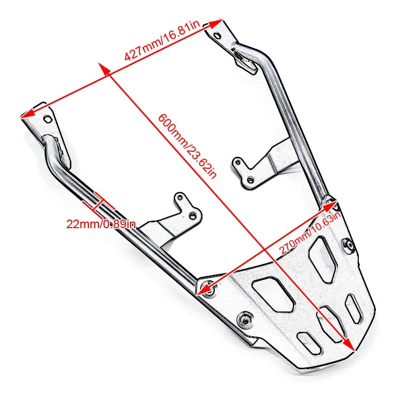 

-New Motorcycle Accessories Rear Luggage Rack Cargo Holder Support Shelf Bracket