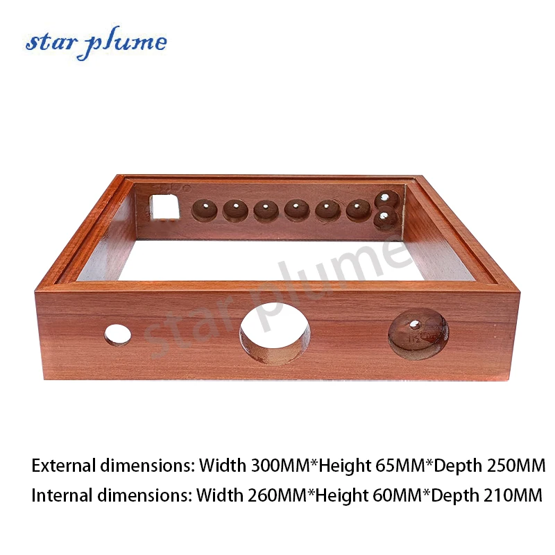 

(300*65*250mm)Sapele Solid Wood Frame Aluminum Amplifier Case VU Meter PostAmplifier Vacuum Tube Amplifier Chassis Shell DIY Box